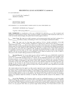 Show details for California Fixed Term Residential Lease Agreement Picture of California Fixed Term Residential Lease Agreement