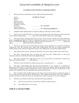 Canada Debit Pre-Authorization Form Canada Debit Pre-Authorization Form