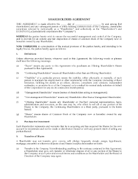 Show details for Shareholder Agreement with Community Property Provisions | USA Picture of Shareholder Agreement with Community Property Provisions | USA