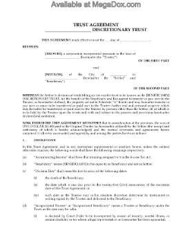 Show details for Irrevocable Discretionary Trust Deed | Canada Picture of Irrevocable Discretionary Trust Deed | Canada