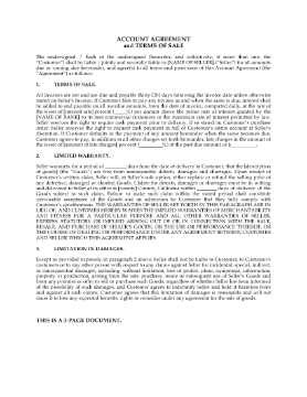 Show details for California Customer Account Agreement and Terms of Sale Picture of California Customer Account Agreement and Terms of Sale