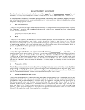 USA Short Form Construction Contract USA Short Form Construction Contract