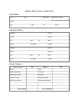 Show details for Credit Application Package for Personal Accounts Picture of Credit Application Package for Personal Accounts