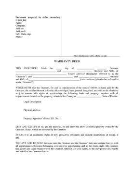 Florida General Warranty Deed for Joint Owners Florida General Warranty Deed for Joint Owners