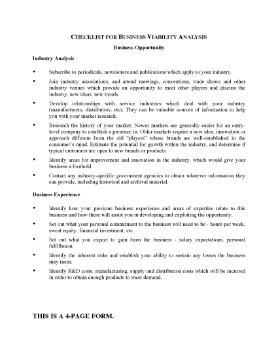 Show details for Business Viability Analysis Checklist Picture of Business Viability Analysis Checklist