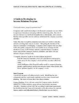 Show details for Guide to Developing an Investor Relations Program Picture of Guide to Developing an Investor Relations Program