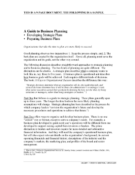 Show details for Guide to Developing Strategic Business Plans Picture of Guide to Developing Strategic Business Plans