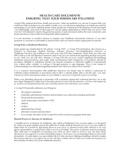 Picture of Nebraska Advance Health Care Directive Forms