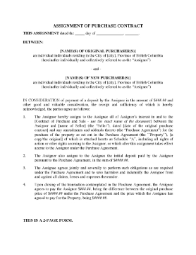 Show details for British Columbia Assignment of Real Estate Purchase Contract Picture of British Columbia Assignment of Real Estate Purchase Contract