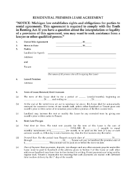 Show details for Michigan Fixed Term Lease Agreement Picture of Michigan Fixed Term Lease Agreement