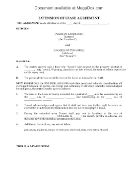 Show details for Wyoming Residential Lease Extension Agreement Picture of Wyoming Residential Lease Extension Agreement