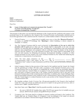 Letter of Intent to Lease Commercial Space Letter of Intent to Lease Commercial Space