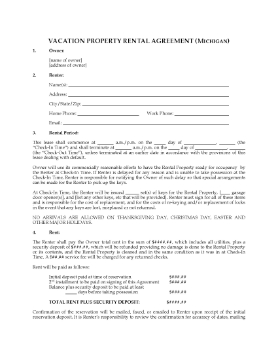 Show details for Michigan Vacation Property Short-Term Rental Agreement Picture of Michigan Vacation Property Short-Term Rental Agreement