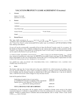 Show details for Virginia Vacation Property Short-Term Rental Agreement Picture of Virginia Vacation Property Short-Term Rental Agreement