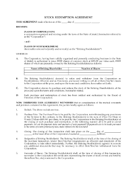 Show details for Stock Buy-Sell / Redemption Agreement | USA Picture of Stock Buy-Sell / Redemption Agreement | USA