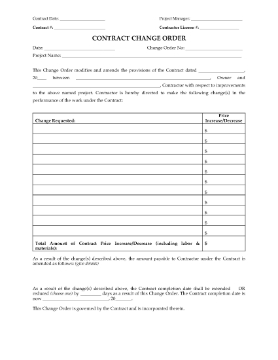 Show details for Contract Change Order Picture of Contract Change Order