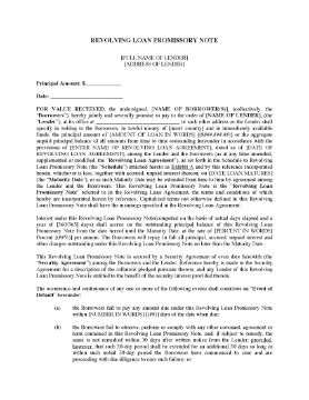 Show details for Revolving Loan Promissory Note | USA Picture of Revolving Loan Promissory Note | USA