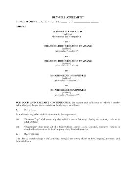 Show details for Ontario Shareholder Buy-Sell Agreement Picture of Ontario Shareholder Buy-Sell Agreement