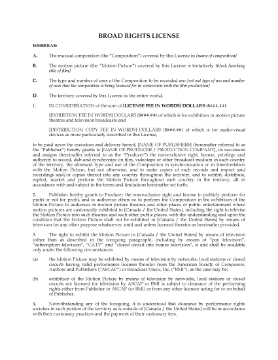Show details for Broad Rights Sync License for Film Music Picture of Broad Rights Sync License for Film Music