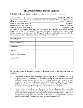 Show details for Television Music Rights License Picture of Television Music Rights License
