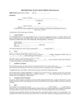 Show details for Minnesota Residential Lease Agreement Picture of Minnesota Residential Lease Agreement