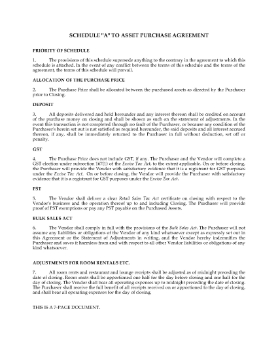 Show details for Ontario Schedule to Purchase Agreement for Hotel Assets Picture of Ontario Schedule to Purchase Agreement for Hotel Assets