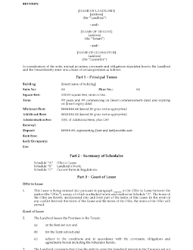 Picture of Ontario Commercial Net Lease Agreement with Guarantee