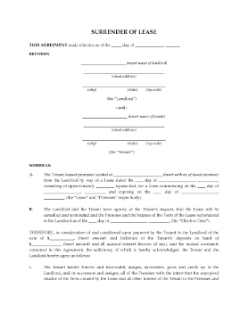 Show details for Surrender of Commercial Lease | USA Picture of Surrender of Commercial Lease | USA