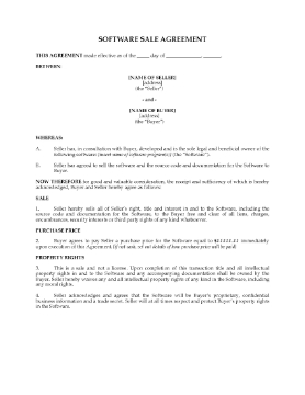 Show details for Sale Agreement for Software Picture of Sale Agreement for Software
