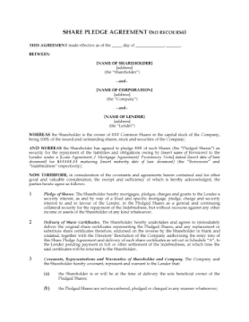 Ontario Share Pledge Agreement (no recourse) Ontario Share Pledge Agreement (no recourse)