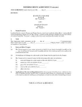 Show details for Tasmania Rooming House Agreement Picture of Tasmania Rooming House Agreement