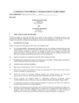 Show details for Construction Project Management Agreement | Canada Picture of Construction Project Management Agreement | Canada