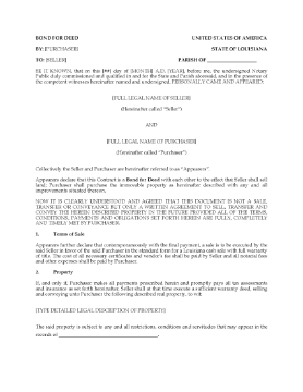 Show details for Louisiana Bond for Deed Picture of Louisiana Bond for Deed