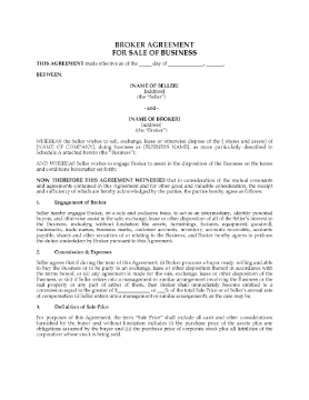 Show details for Broker Contract for Sale of Business Picture of Broker Contract for Sale of Business