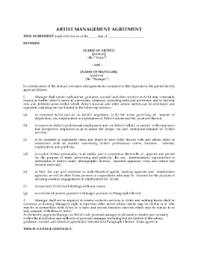 Show details for Musical Artist Management Agreement | USA Picture of Musical Artist Management Agreement | USA