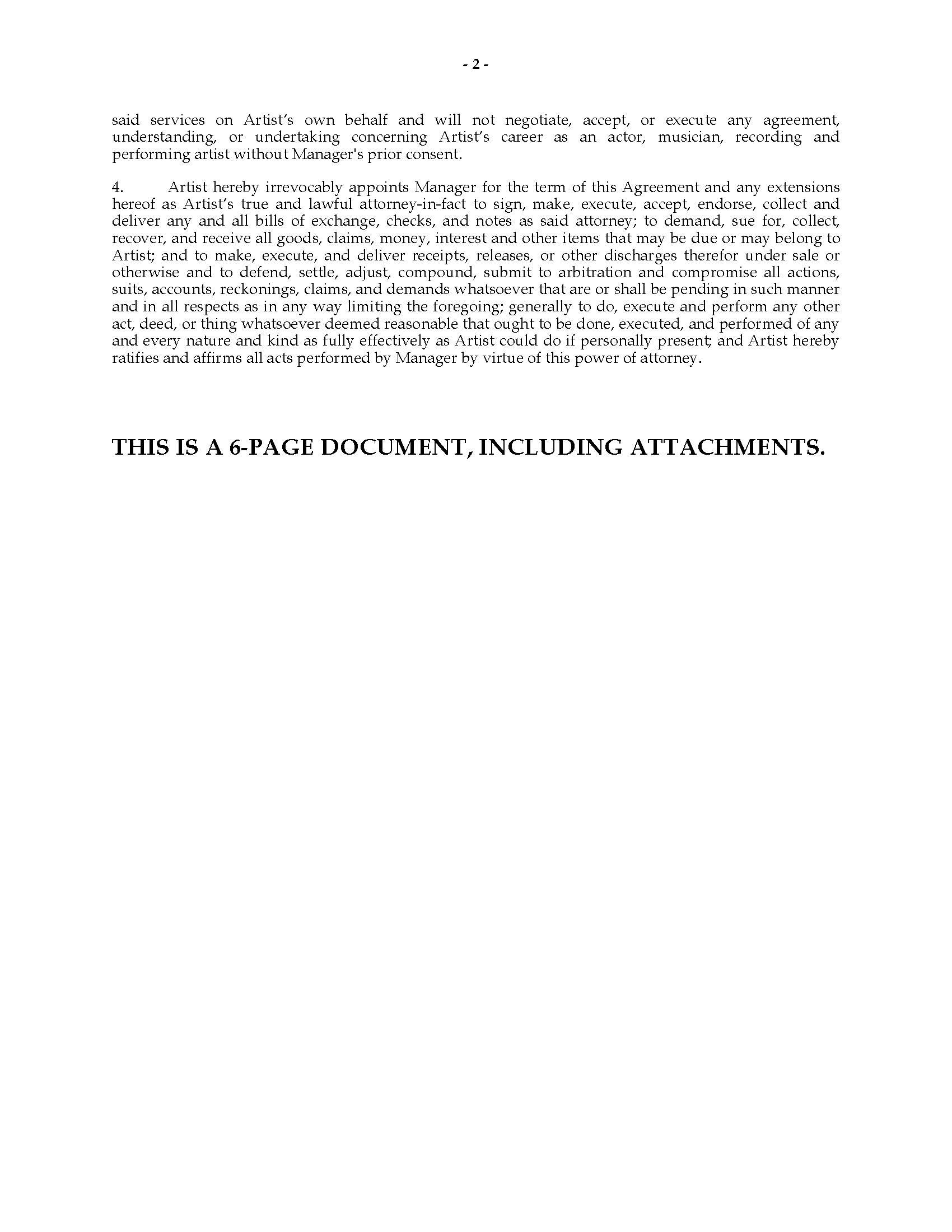 canada musical artist management agreement | MegaDox.com
