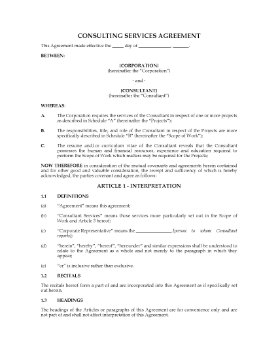 Show details for Consulting Services Contract | USA Picture of Consulting Services Contract | USA