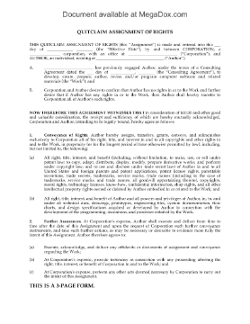 Show details for Quitclaim and Assignment of Rights Picture of Quitclaim and Assignment of Rights