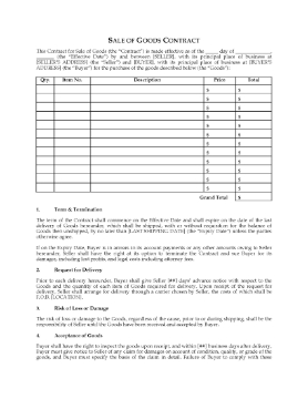 Show details for Sale of Goods Contract | USA Picture of Sale of Goods Contract | USA
