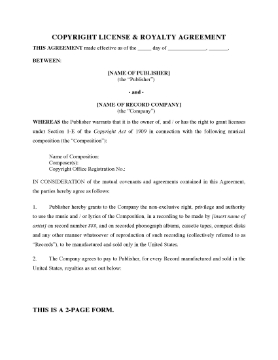 Show details for Music Copyright License and Royalty Agreement | USA Picture of Music Copyright License and Royalty Agreement | USA