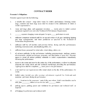 Show details for Live Concert Performance Contract Rider Picture of Live Concert Performance Contract Rider