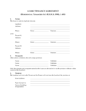 Show details for Nova Scotia Residential Lease / Tenancy Agreement Picture of Nova Scotia Residential Lease / Tenancy Agreement