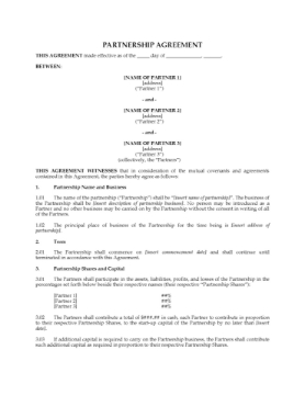 Partnership agreement that dissolves on death or insolvency of partner Partnership agreement to dissolve on death or insolvency of a partner