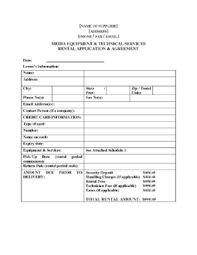 Show details for Media Equipment and Services Rental Agreement Picture of Media Equipment and Services Rental Agreement
