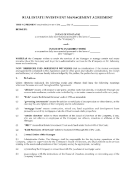 USA Real Estate Investment Management Agreement USA Real Estate Investment Management Agreement