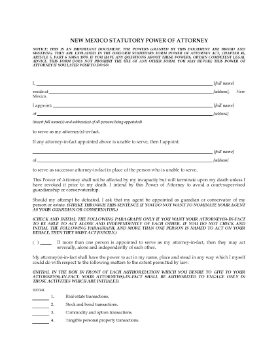 Show details for New Mexico Statutory Power of Attorney Picture of New Mexico Statutory Power of Attorney