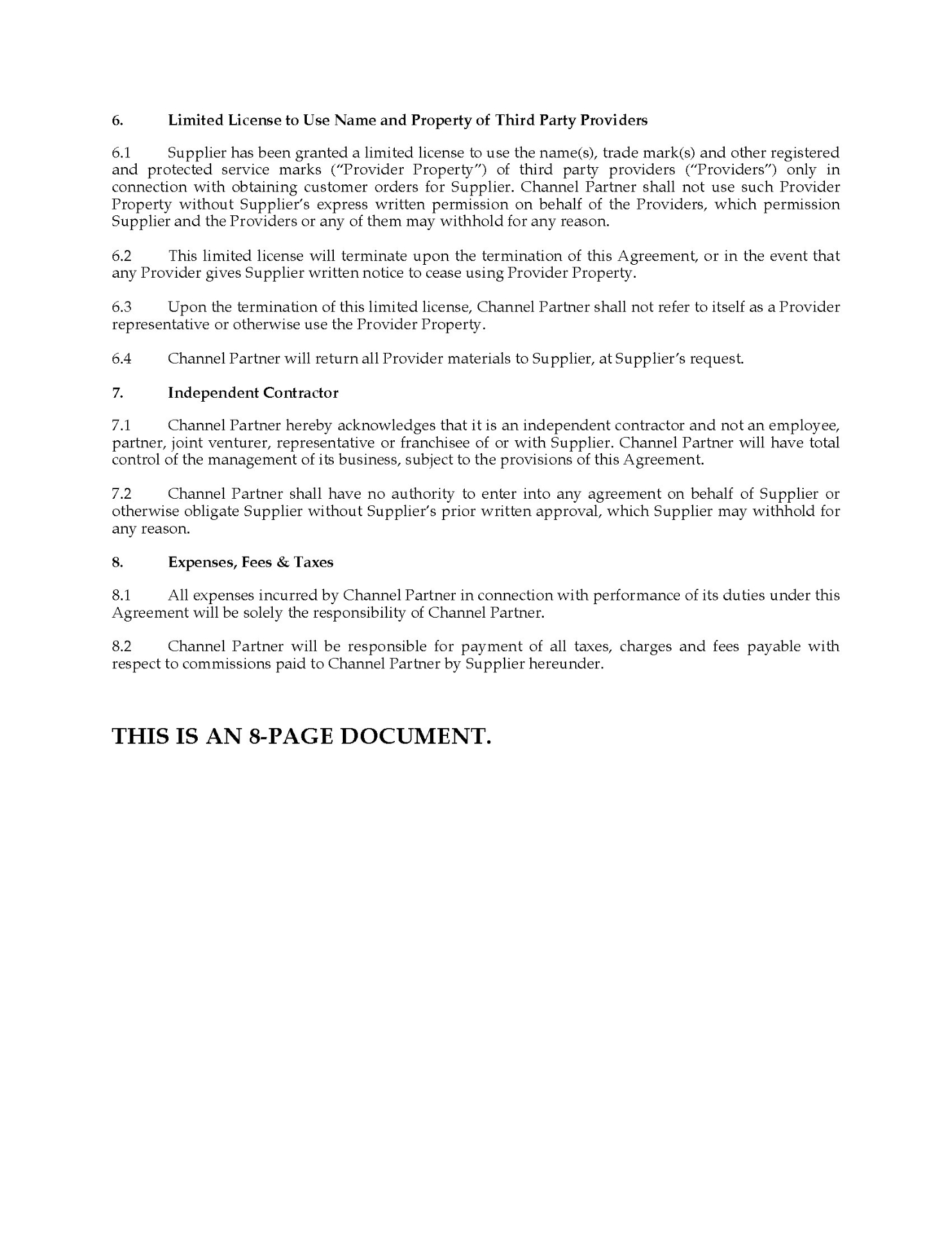 Canada Channel Partner Agreement | MegaDox.com