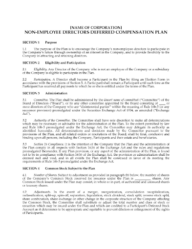 USA Deferred Compensation Plan for Outside Directors
