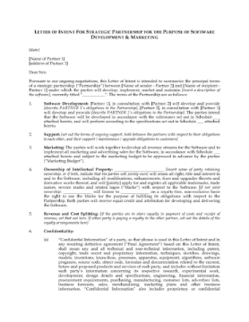 Letter of Intent for Software Development Partnership Letter of Intent for Software Development Partnership