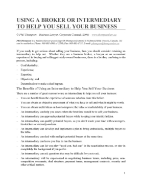 Using a Broker to Help You Sell Your Business Using a Broker to Help You Sell Your Business